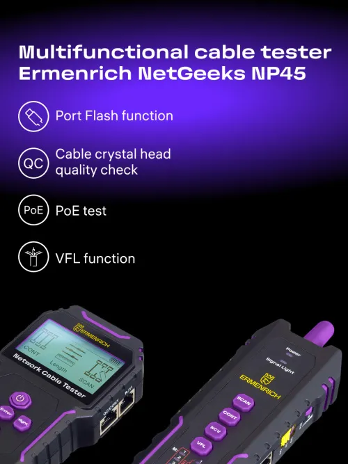 photo Ermenrich NetGeeks NP45 Multifunctional Cable Tester,  14