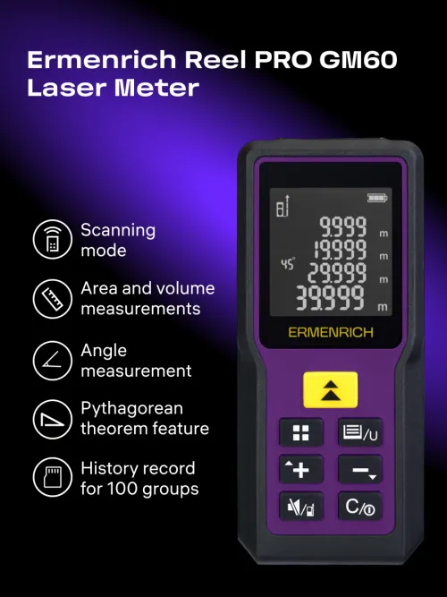 photograph Ermenrich Reel PRO GM60 Laser Meter,  9