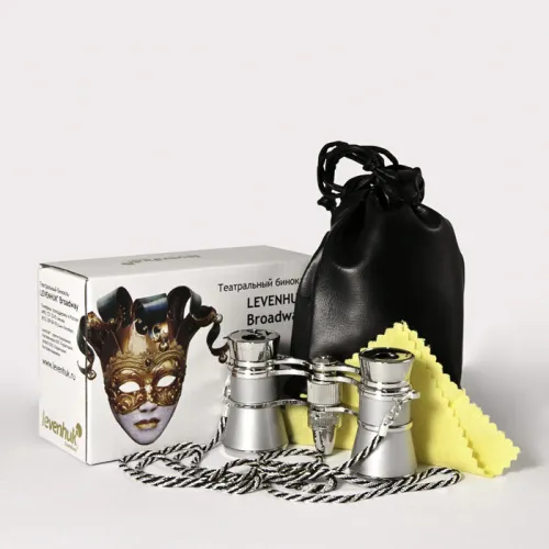 photograph Levenhuk Broadway 325F Opera Glasses (silver, with LED light and chain),  4