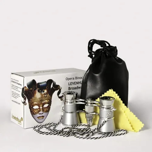 photograph Levenhuk Broadway 325F Opera Glasses (silver, with LED light and chain),  3