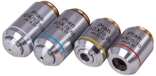 picture Levenhuk 1000 Plan Objectives Set, 4x, 10x, 40xs, 100xs (oil),  2