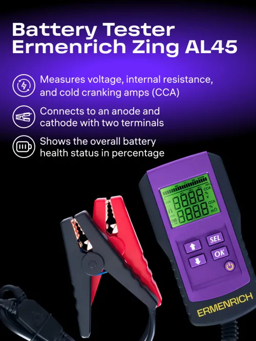 picture Ermenrich Zing AL45 Battery Tester,  8