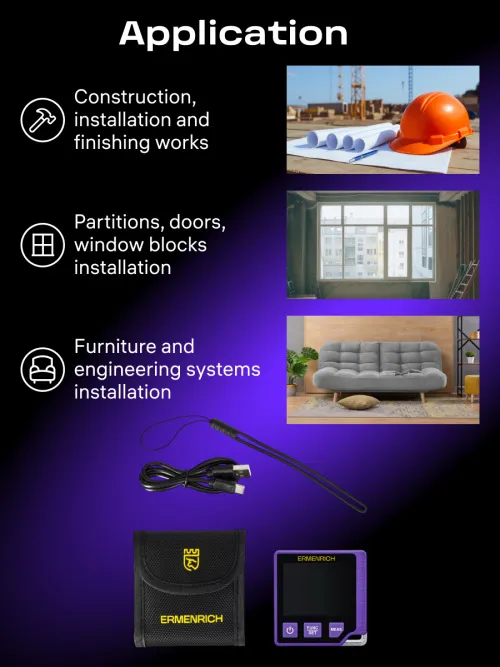 photograph Ermenrich Verk LQ60 3-in-1 Digital Level with Laser Meter,  13