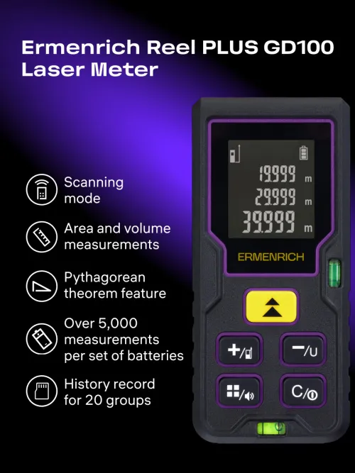 photo Ermenrich Reel PLUS GD100 Laser Meter,  9