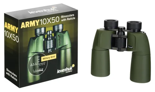 MFH US Army BW 10x50 Binoculars With Case - Rubber Armored, Ruby Coated - Hunting/Outdoor