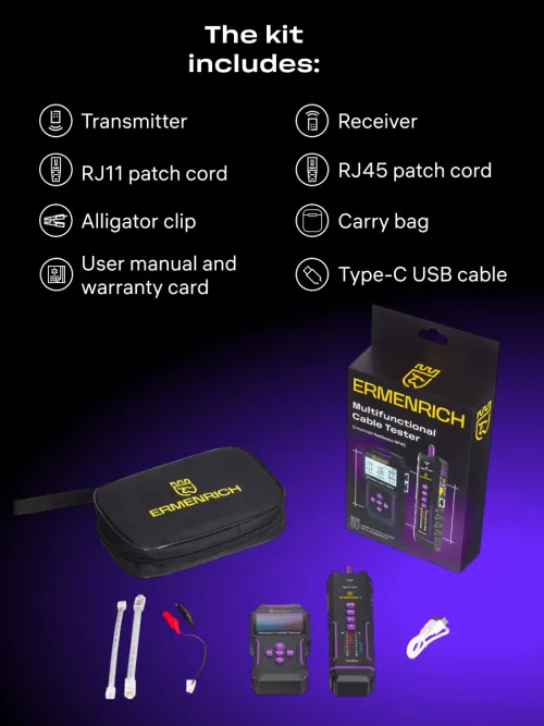 photo Ermenrich NetGeeks NP45 Multifunctional Cable Tester,  17