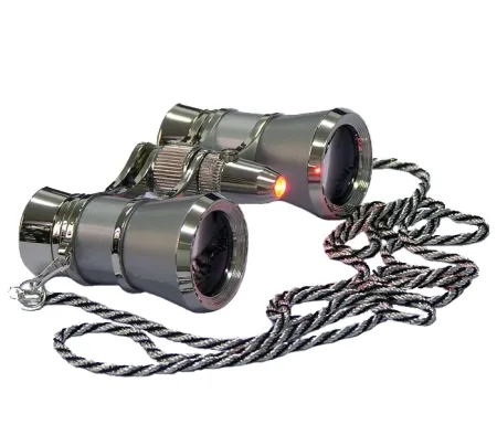 photograph Levenhuk Broadway 325F Opera Glasses (silver, with LED light and chain),  2